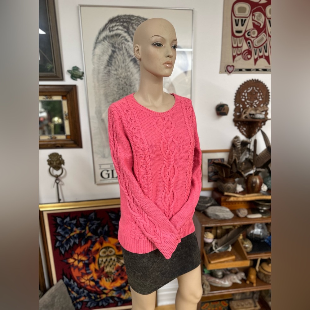 Bubble Gum Pink Barbie Core Knit Sweater